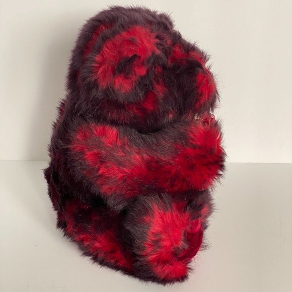 DanDee Red Black Bear Plush Velour Heart Rose Fuzzy Collectors Choice 8.5in Tall - Picture 4 of 12